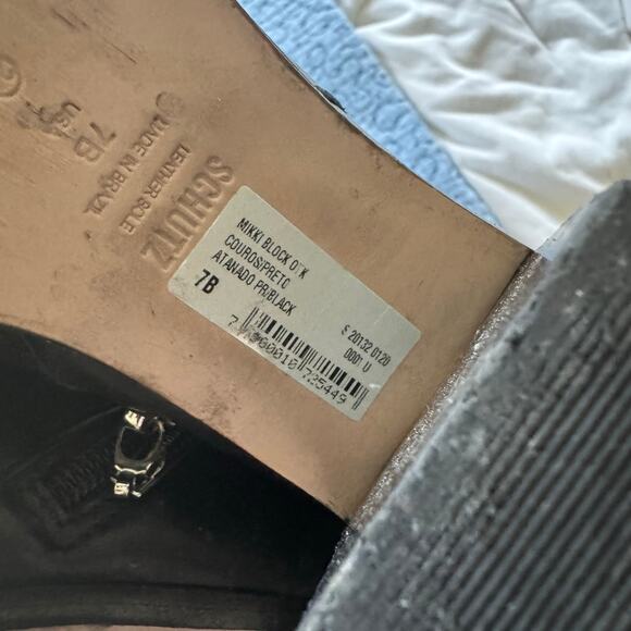 SCHUTZ Mikki Block Over The Knee Boots Black Leather Size 7 Comfort Pointed Toe - Picture 9 of 10